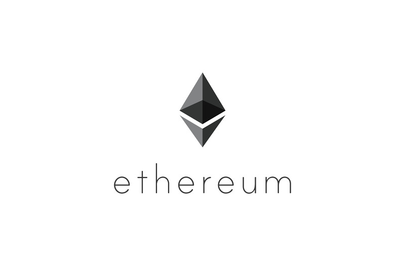 Logo Ethereum na białym tle