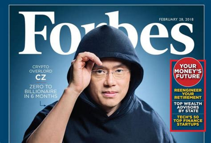Changpeng Zhao CEO giełdy Binance na okładce magazynu Forbes