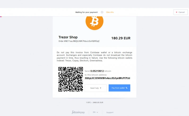 Sklep Trezor - Kupno portfela sprzętowego za pomocą kryptowalut (Bitcoin)