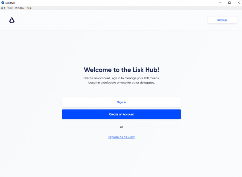 Tworzenie portfela Lisk Hub - Wallet