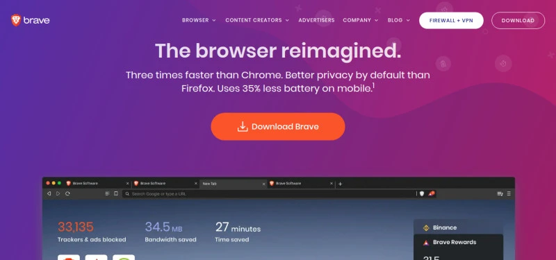 Bepieczna i anonimowa przeglądarka internetu blokująca reklamy - Brave Browser.